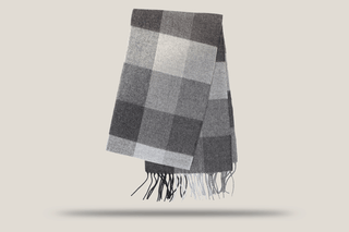 Acrylic Checked Scarf Hills Hats Grey