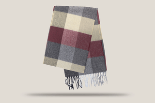 Acrylic Checked Scarf Hills Hats Wine