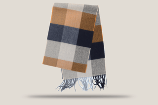 Acrylic Checked Scarf Hills Hats Yellow