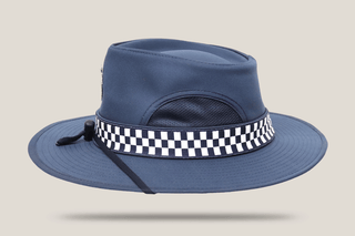 Structured Wide Brim Hat with Mesh Inserts