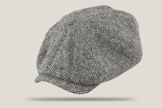 Lewis Herringbone Harris Wool Tweed Paperboy Cap