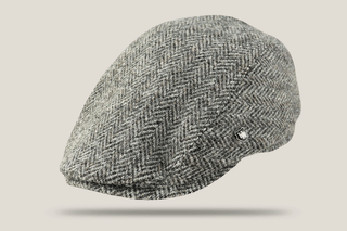 Lewis Herringbone Harris Wool Tweed Driving Cap