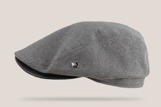 Houndstooth Wool and Leather Driving Cap Hills Hats