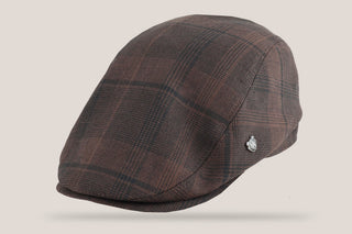 Plaid Overcheck Driving Cap Hills Hats Brown S