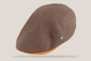 Sandwash Hemp and Leather Driving Cap Hills Hats Brown M