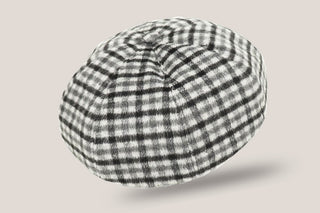 Luxe Cashmere and Wool Baker Beret Hills Hats Gingham L