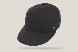 Ladies Houston Linen Pony Cap Hills Hats Black L/XL