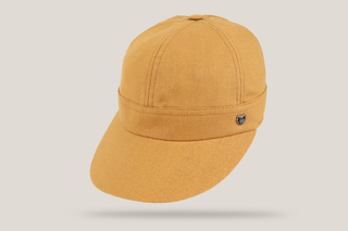 Ladies Houston Linen Pony Cap Hills Hats Mustard L/XL