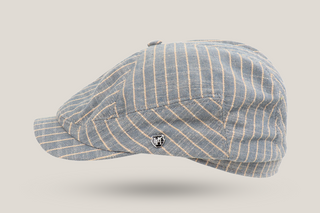 Linen Stripe 4 piece Driving Cap Hills Hats
