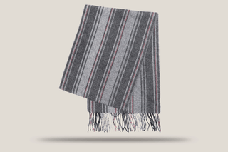 Wool Striped Scarf Hills Hats Grey