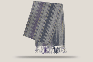 Wool Striped Scarf Hills Hats Purple