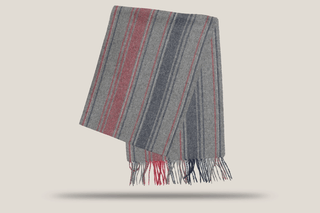 Wool Striped Scarf Hills Hats Red