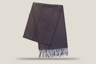 Cashmink Striped Scarf Hills Hats Navy