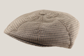 Brown and Fawn 8 piece Houndstooth Cheesecutter Hills Hats