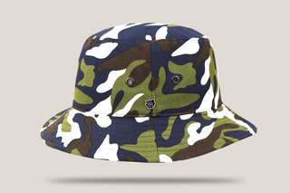 Navy Camo Drop Brim Bucket Hat