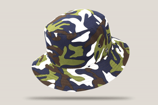 Navy Camo Drop Brim Bucket Hat