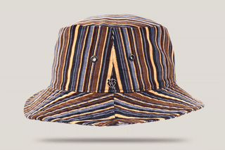 Velvet Striped Drop Brim Bucket Hat