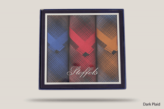 Stoffels Gift Boxed Superfine Hankies 3pk Hills Hats Dark Plaid