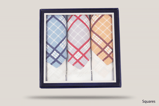 Stoffels Gift Boxed Superfine Hankies 3pk Hills Hats Squares