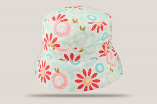 Large Retro Flowers Ladies Drop Brim Hills Hats
