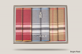 Eskay Gift Boxed Hankies 6pk Hills Hats Bright Plaid