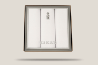 Eskay Gift Boxed Mens Hankies White 3pk Hills Hats