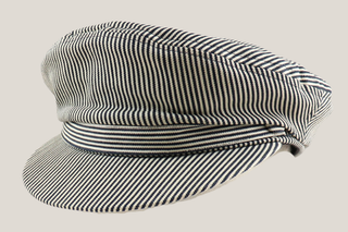 Black and White Striped Boating Cap Hills Hats
