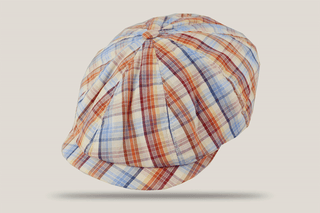 Orange and Blue Check Caddy Cap Hills Hats